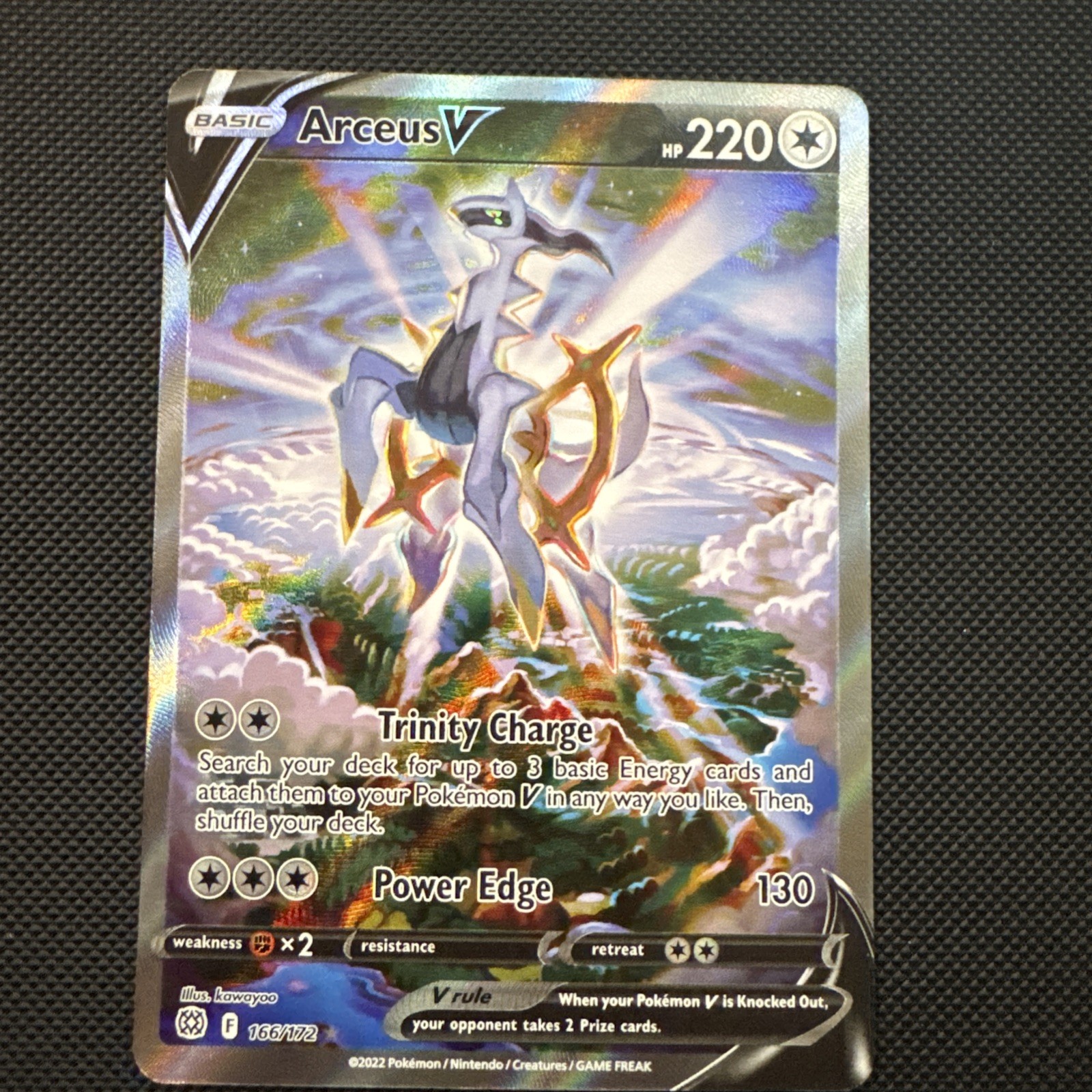 Pokémon Arceus V 166/172 Sword & Shield Brilliant Stars Alternate Full Art NM