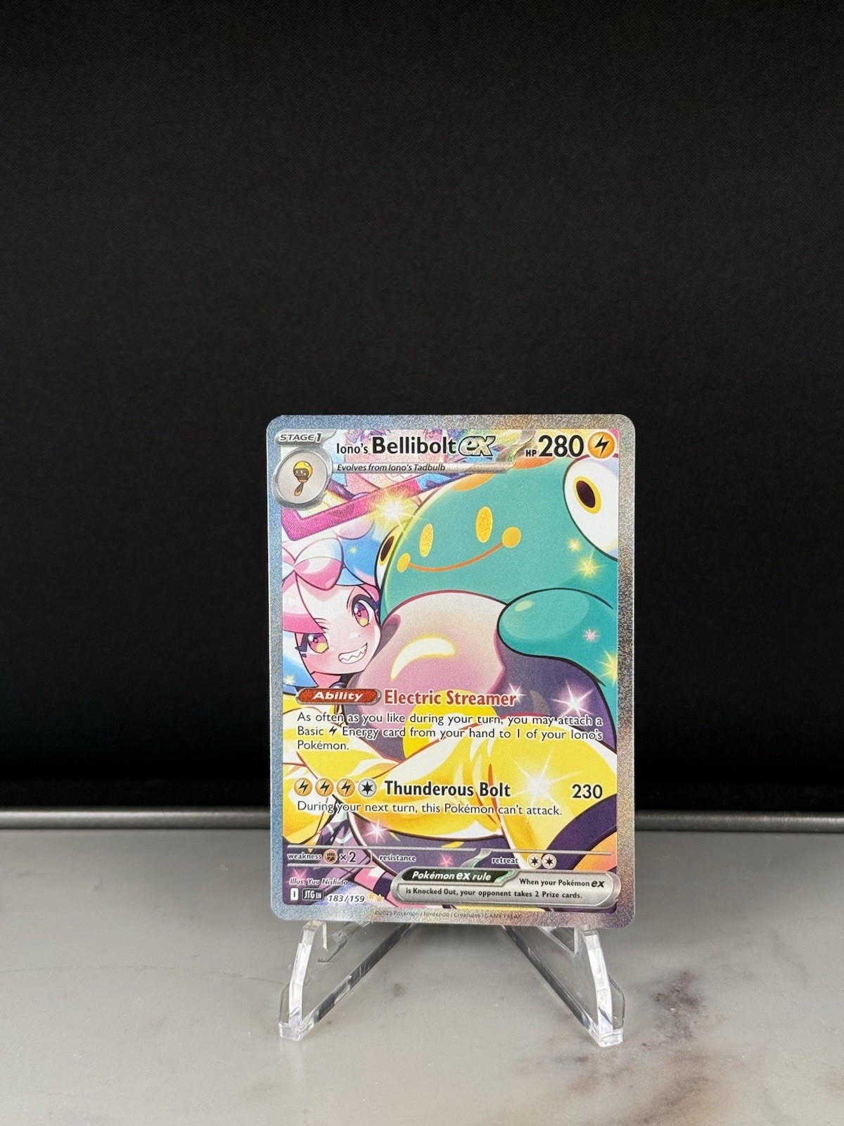 Pokémon TCG Iono’s Bellibolt ex 183/159 SIR Holo Eng 280HP