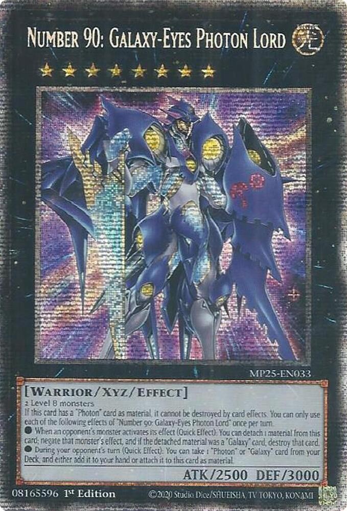 YUGIOH: 1x Number 90: Galaxy-Eyes Photon Lord MP25-EN033 Starlight Rare 2025 Meg