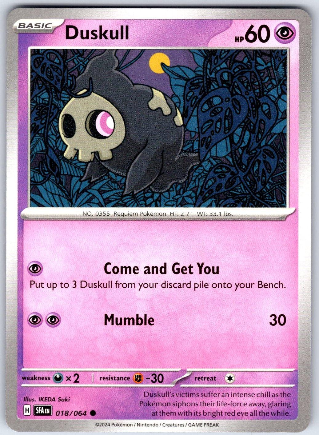 DUSKULL – Pokemon – IKEDA Saki 018/064 Shrouded Fable – NM/M