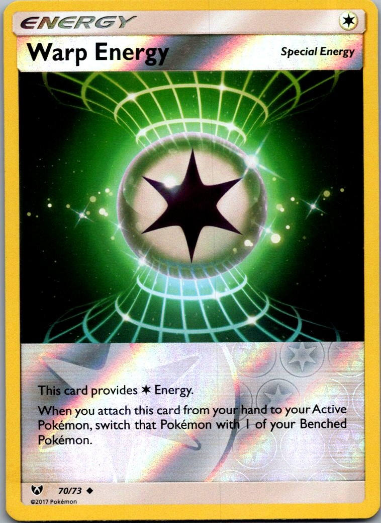 Warp Energy 70/73 Uncommon Shining Legends Pokemon Reverse Holo Near Mint