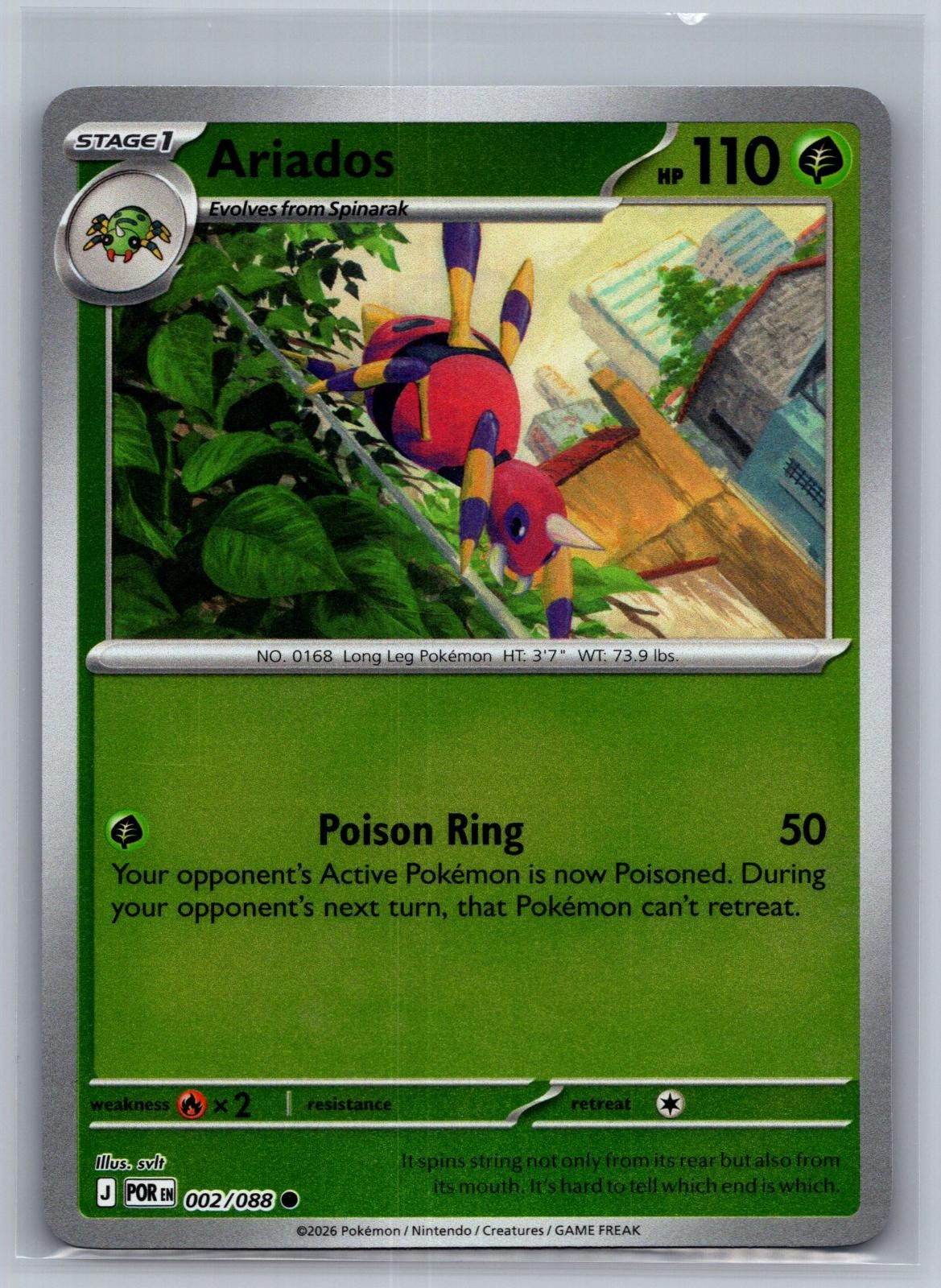 Ariados 002/088 Common Perfect Order Pokemon Reverse Holo Near Mint