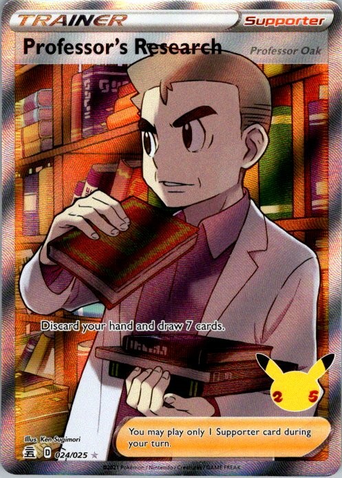 Professor’s Research (Full Art) Ultra Rare Celebrations 024/025 NM Ken Sugimori