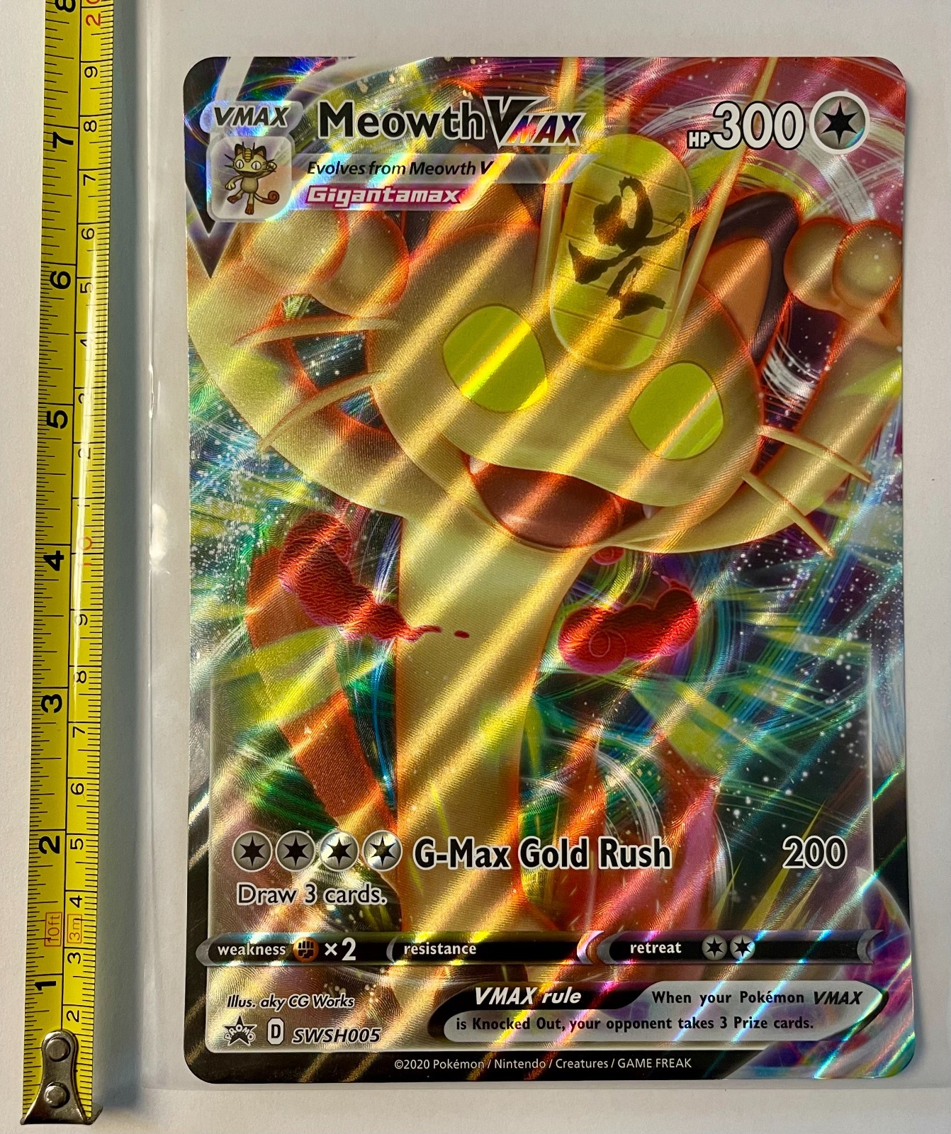 Meowth VMAX 2020 Pokemon Sword & Shield Promo SWSH005 JUMBO