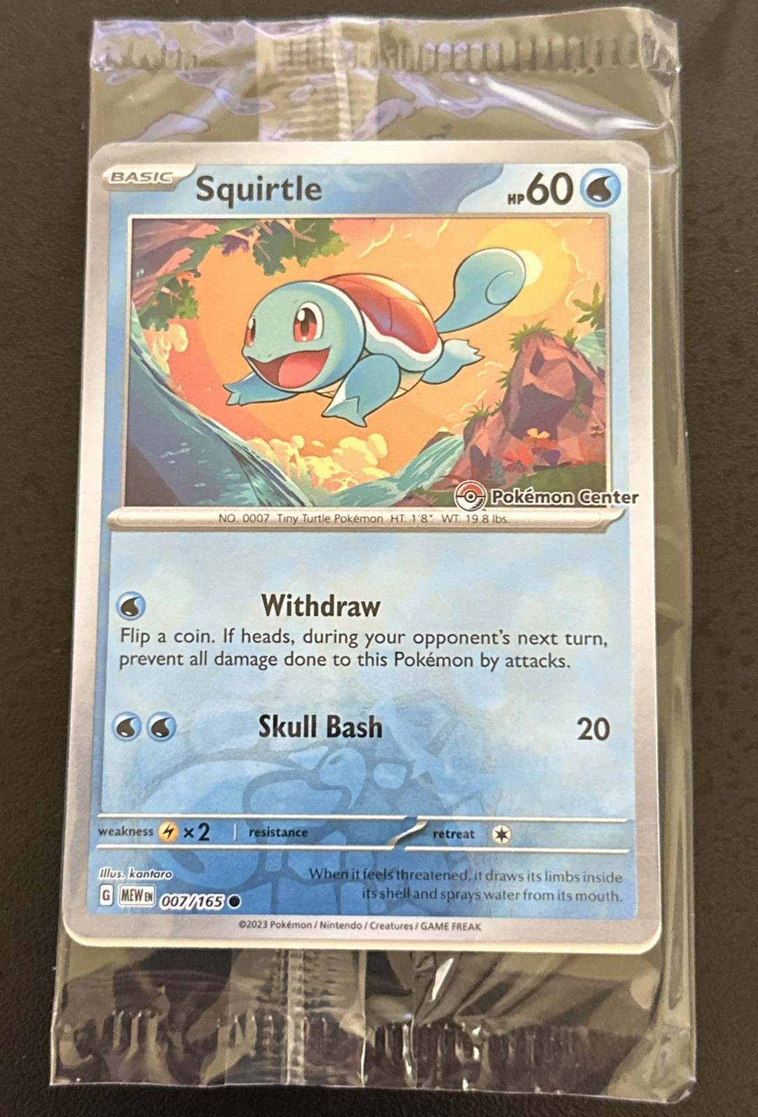 Sealed Squirtle Pokemon Center Exclusive 007/165 Pokemon TCG Promo Mint QTY