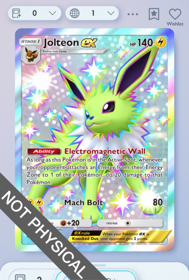 Pokemon TCG POCKET – Jolteon shiny 2⭐, Pulsing Aura, English
