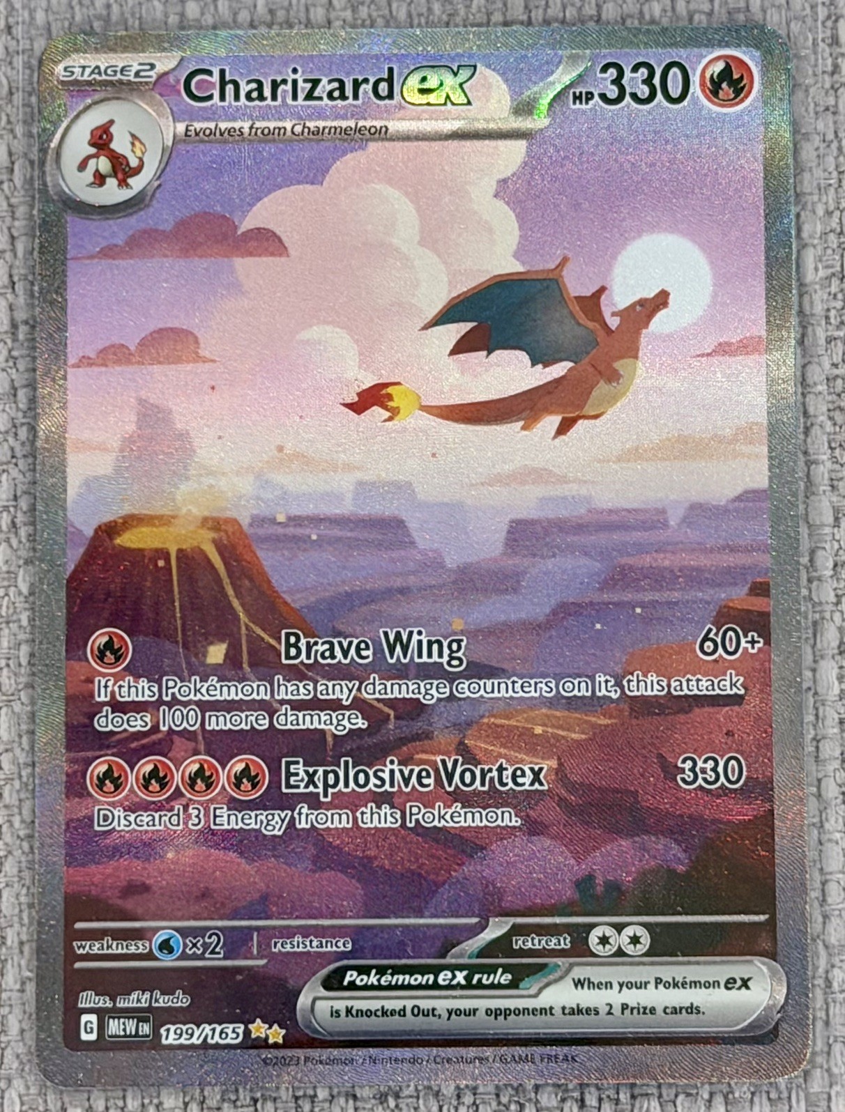 Pokemon Charizard ex 199/165 Sv: Scarlet & Violet 151 Holo