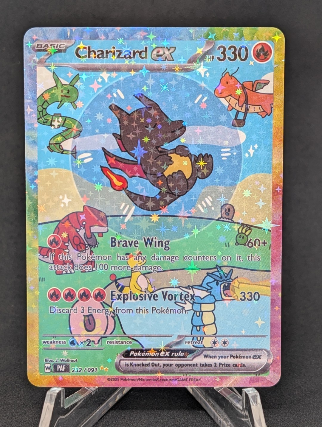 BUBBLE SHINY CHARIZARD EX POKEMON CARD * FAN ART * MEW FRIENDS Paldean 232/091