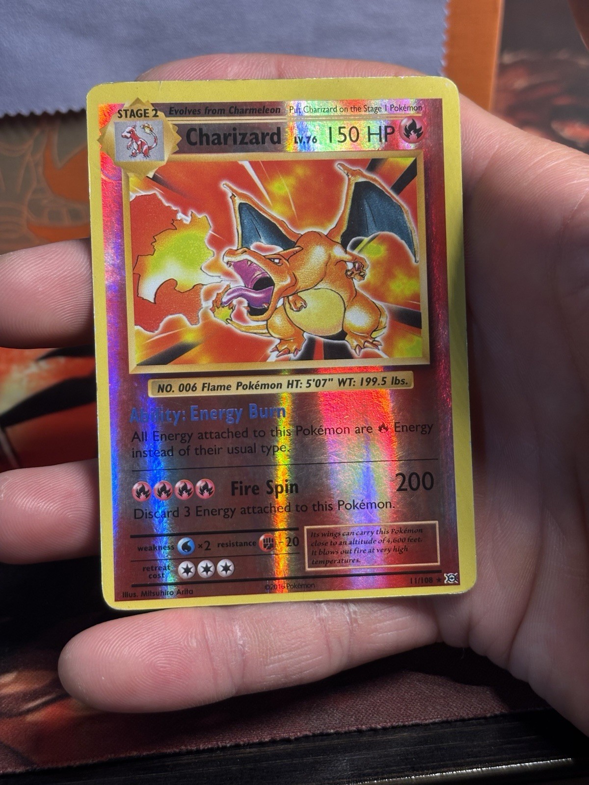 Charizard 11/108 XY Evolutions Reverse Holo Pokemon TCG 2016 HP