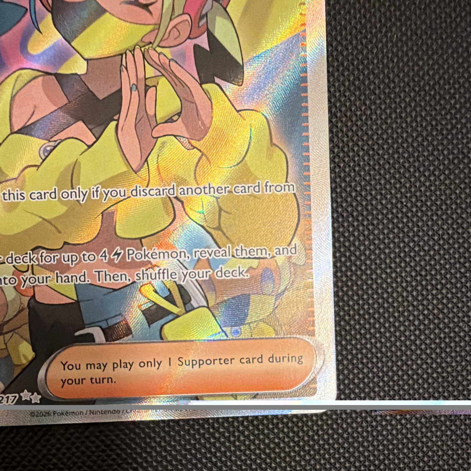 Pokemon TCG Canari Trainer Supporter Secret Rare Holo 257/217 ASCN English 2026