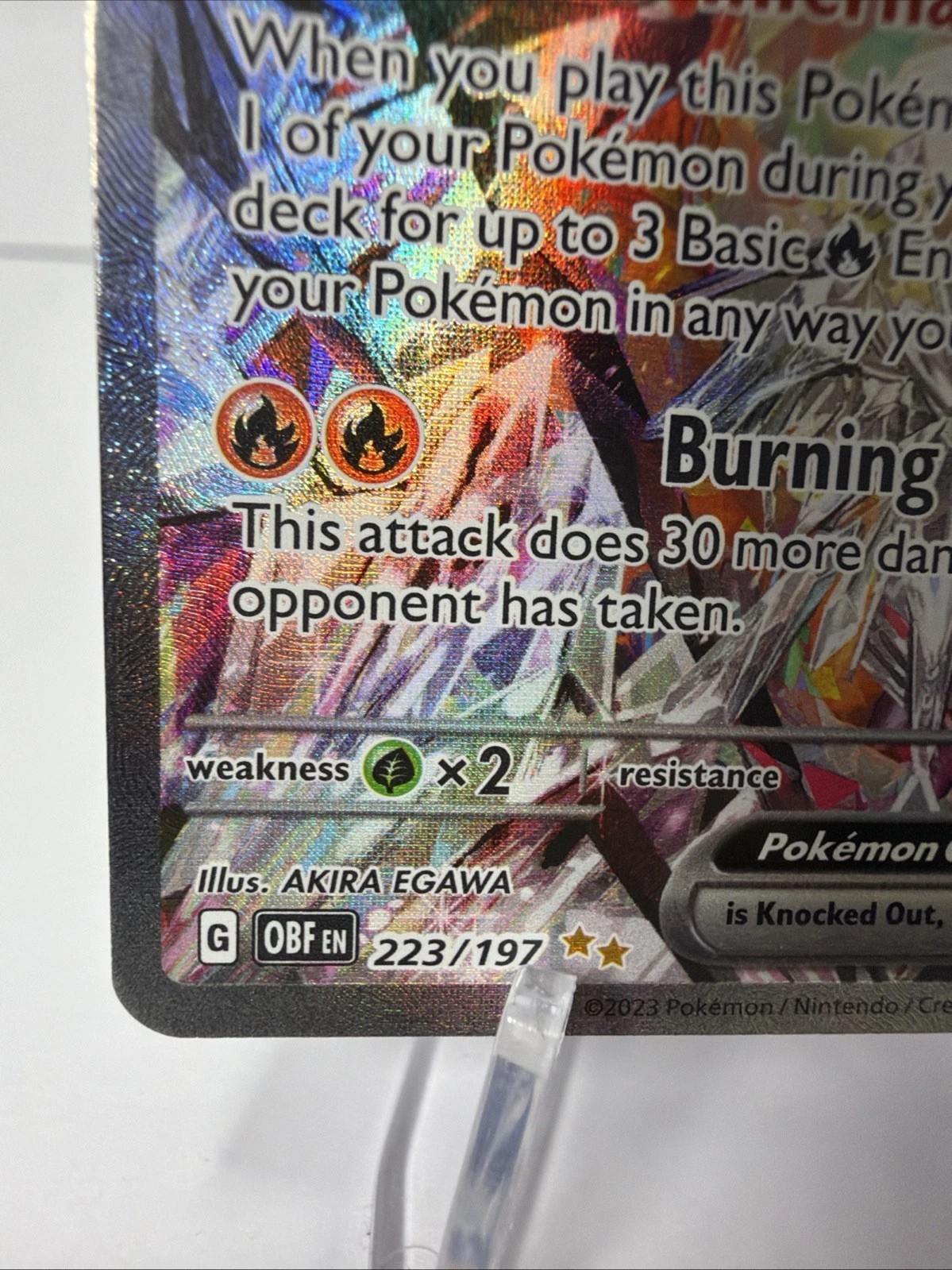 Charizard ex Ultra Rare Full Art Holo Obsidian Flames Pokémon 223/197