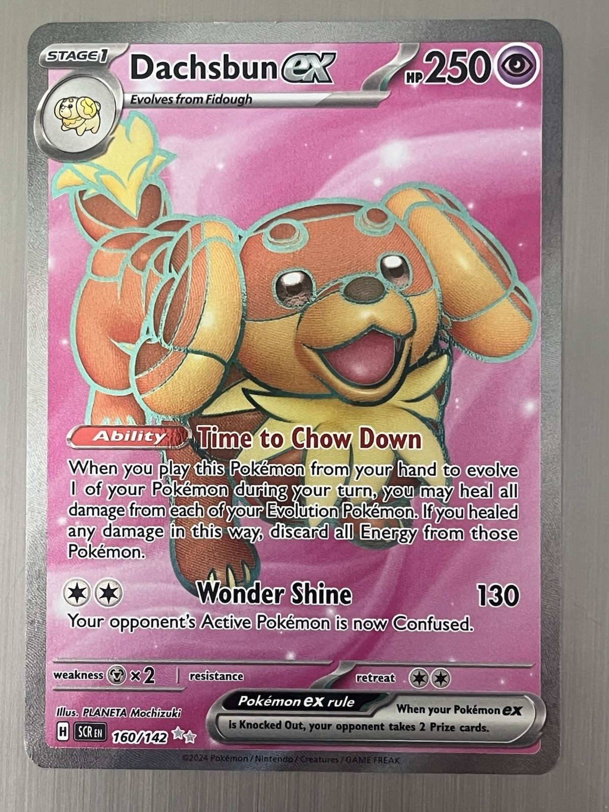 Dachsbun ex 160/142 SCR Stellar Crown 2024 Pokemon Card Ultra Rare Full Art NM⁠