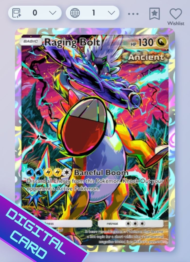 Pokemon TCG Pocket – Raging Bolt – Full Art ⭐ Paradox Drive – English