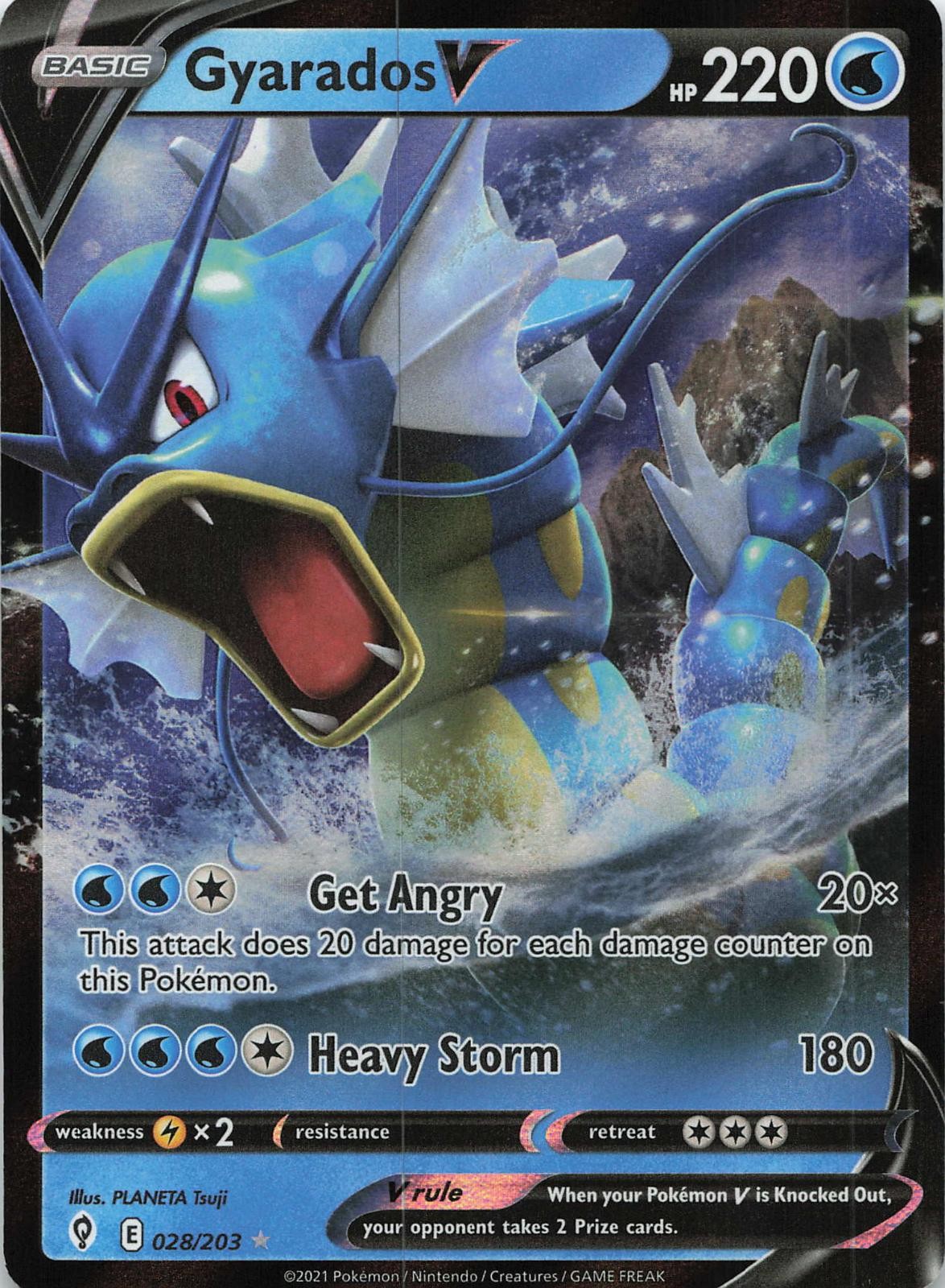 Gyarados V 028/203 Holo V Rare Evolving Skies Pokemon Lightly Played