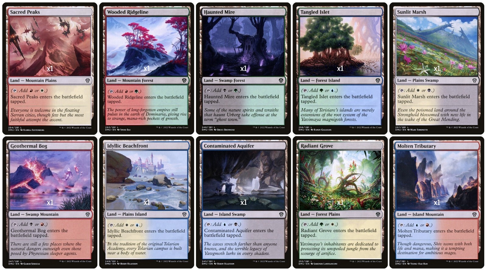 MTG Dominaria United DMU Tapped Dual Lands MINT (SELECT)