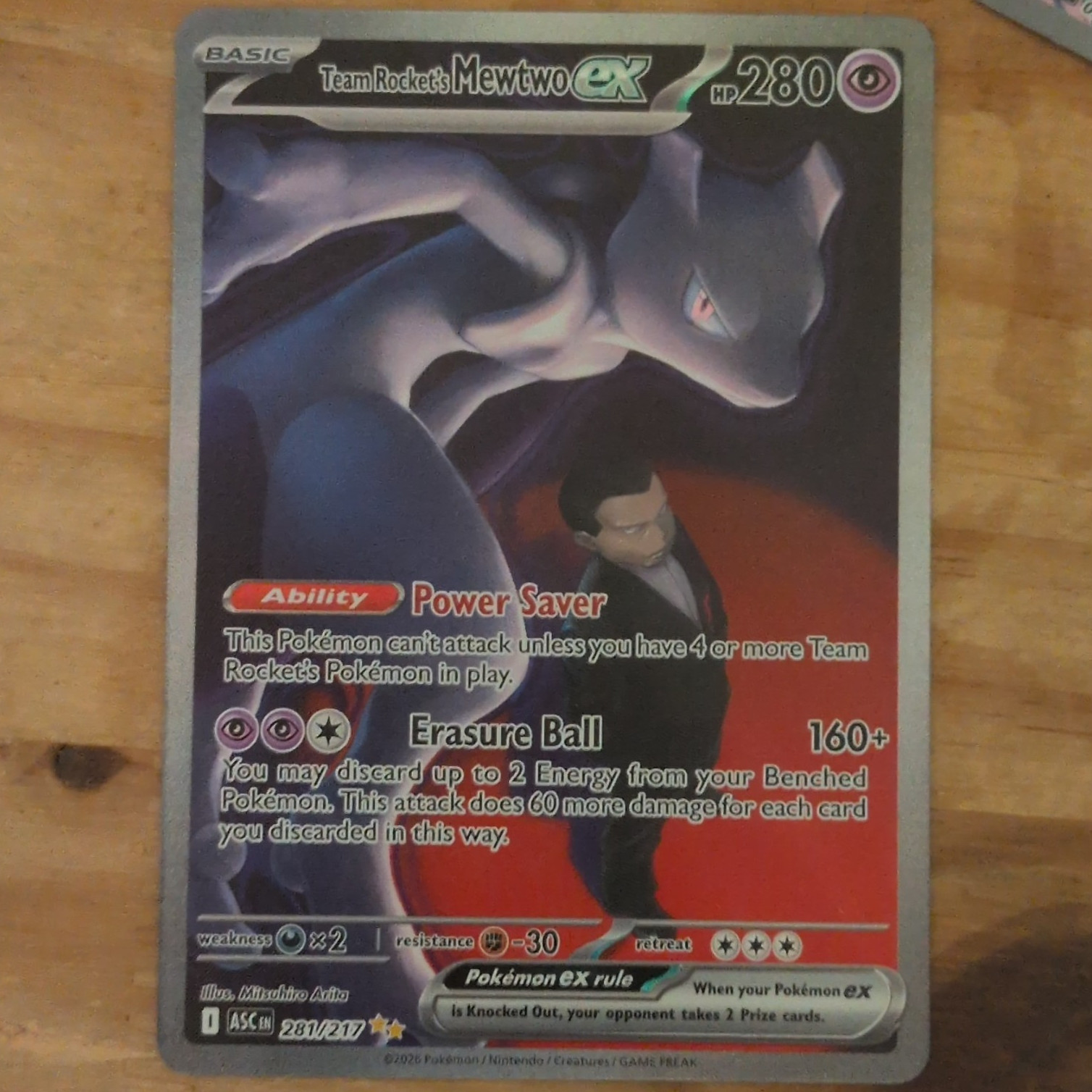 (Digital Grading Co. Gave 9.7/10)Team Rocket’s Mewtwo ex 281 Ascended Heros SIR