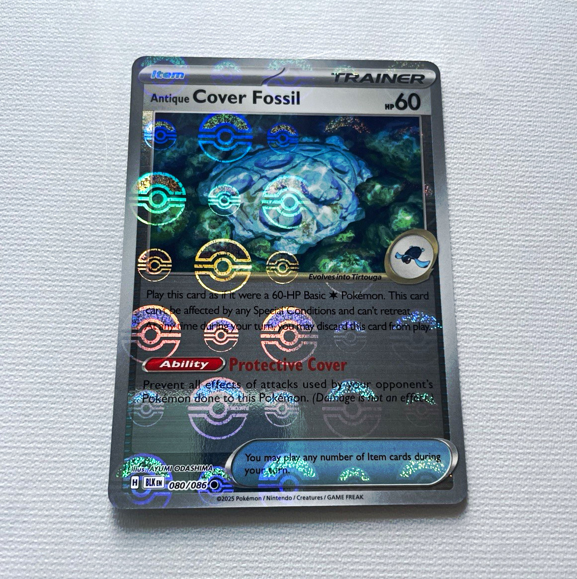 Antique Cover Fossil 080/086 SV: Black Bolt Reverse Holo Trainer 60 HP
