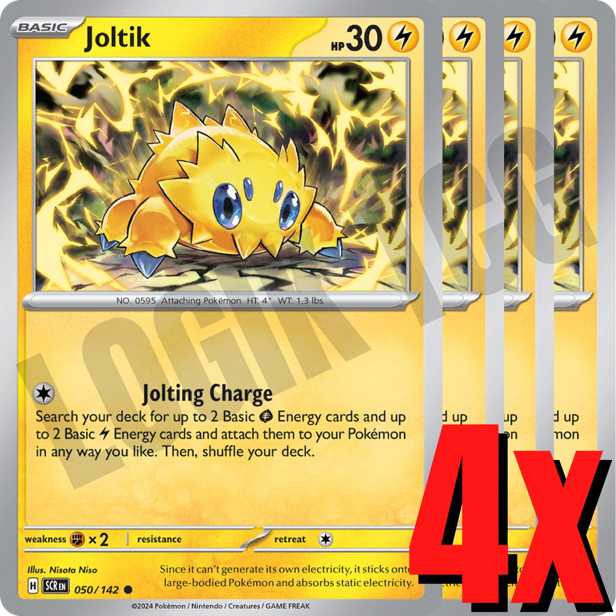 4x Joltik 050/142 x4 – Stellar Crown – Pokemon TCG – Playset