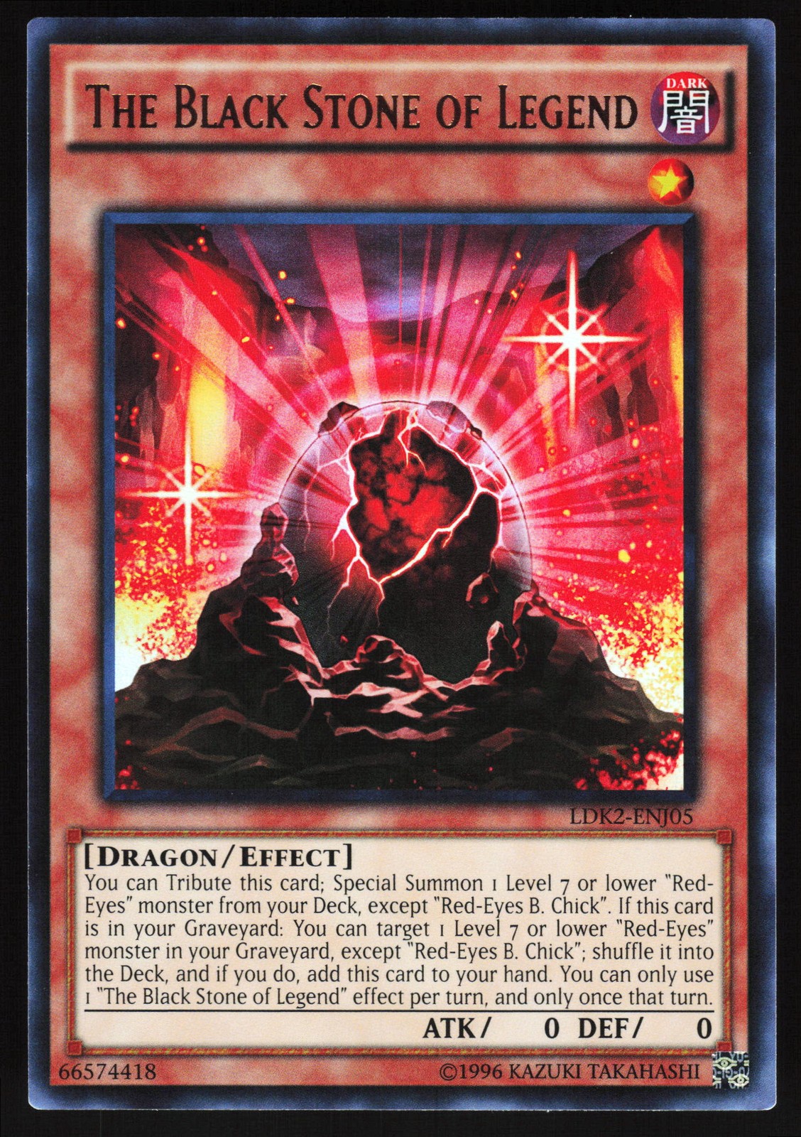 Yugioh! The Black Stone of Legend LDK2-ENJ05 Ultra Rare NM