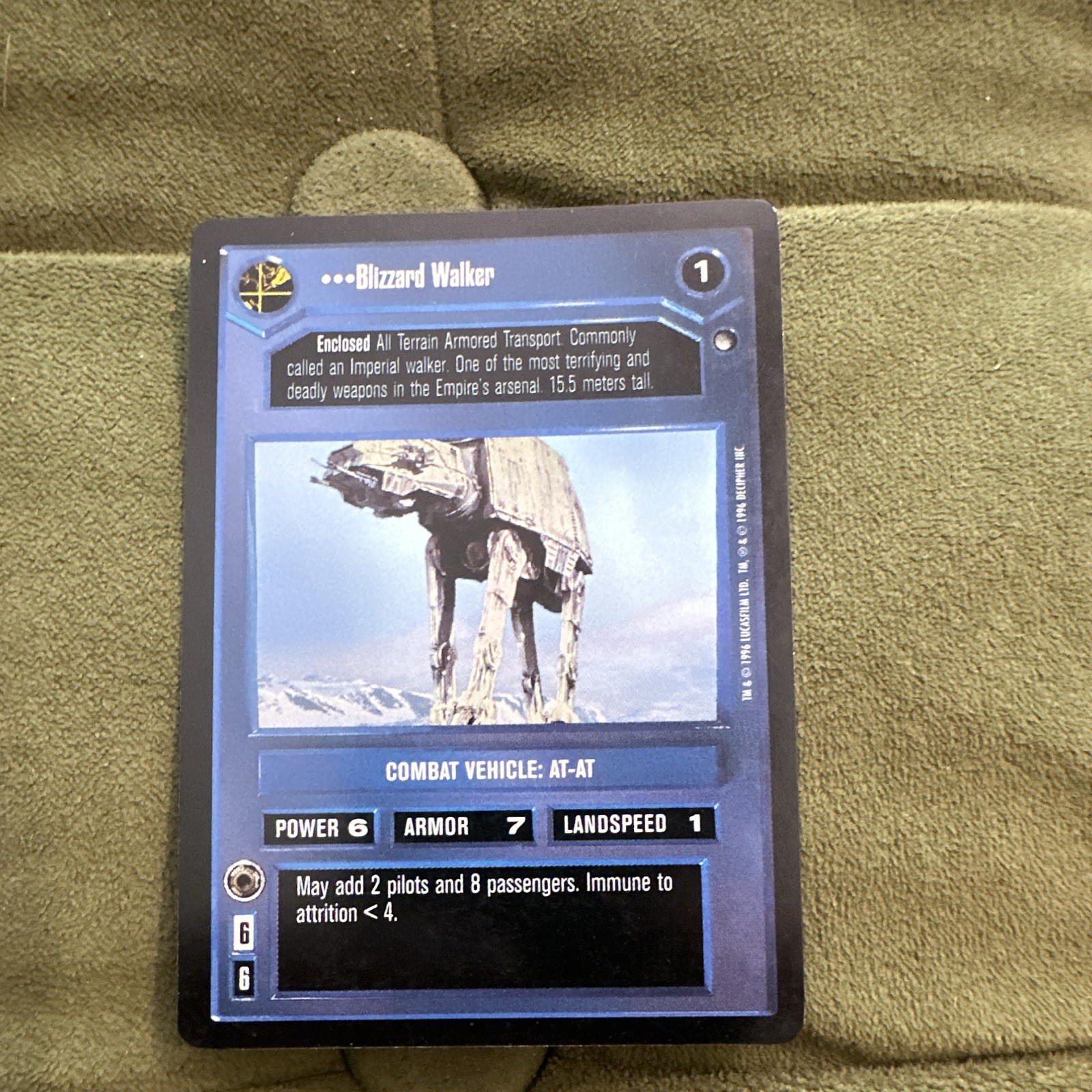 Star Wars CCG Blizzard Walker AT-AT Combat Vehicle Card English Cost 1