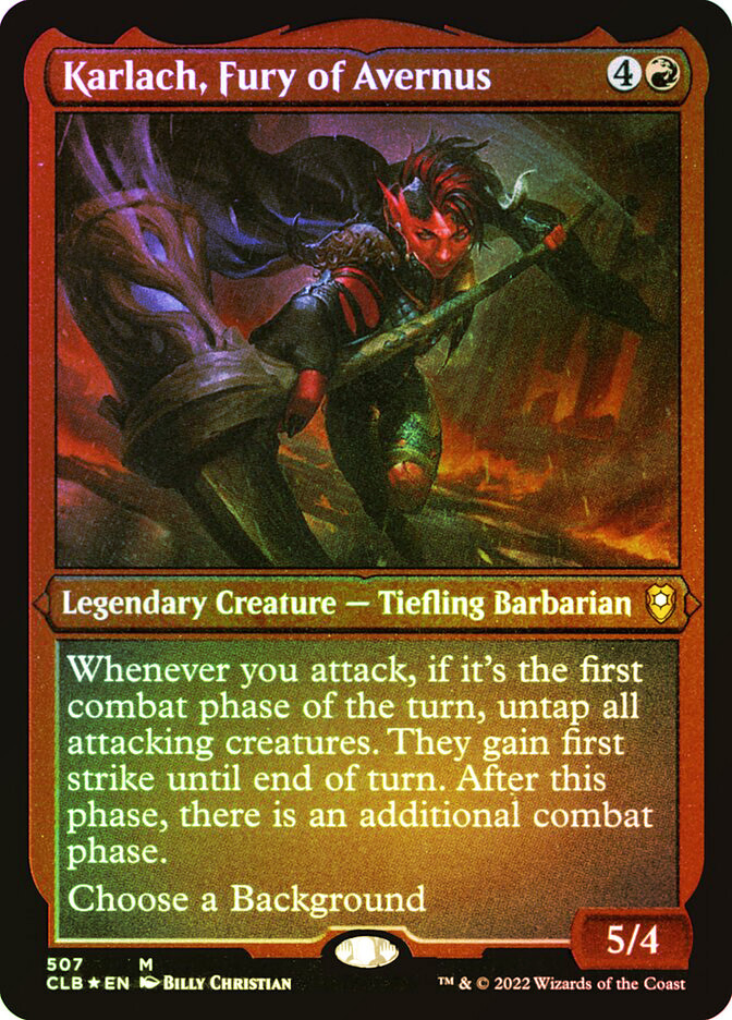 MTG FOIL Karlach, Fury of Avernus Foil Etched – Commander Legends: Battle for