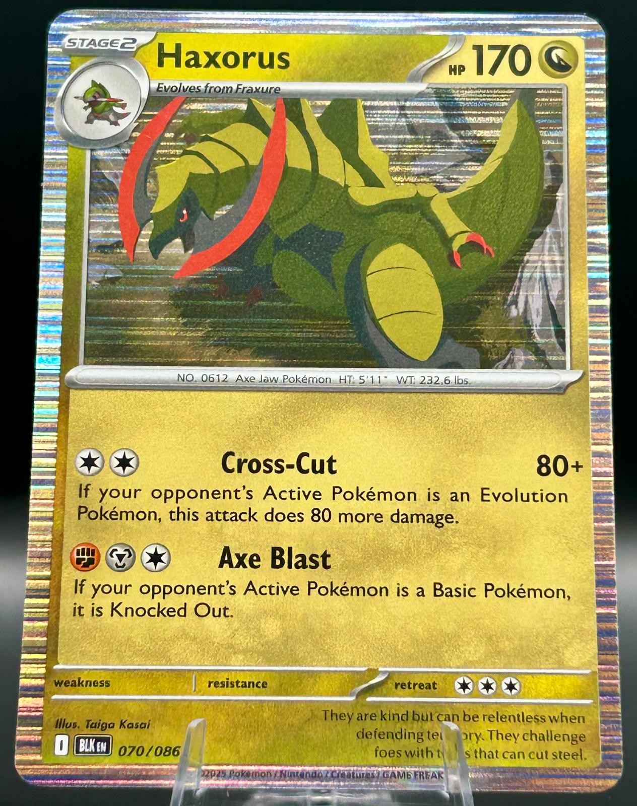Haxorus 070/086 Holo Rare Black Bolt Pokemon TCG Near Mint