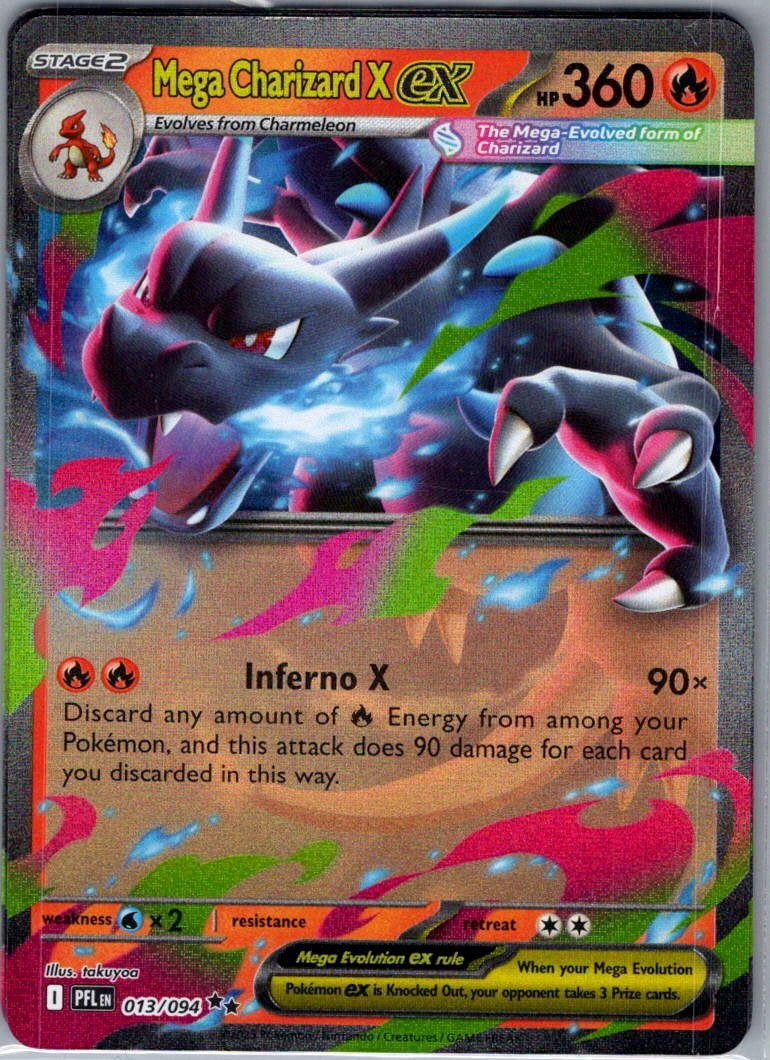 Mega Charizard X ex 013/094 ME02: Phantasmal Flames – Double Rare – Pokemon – NM
