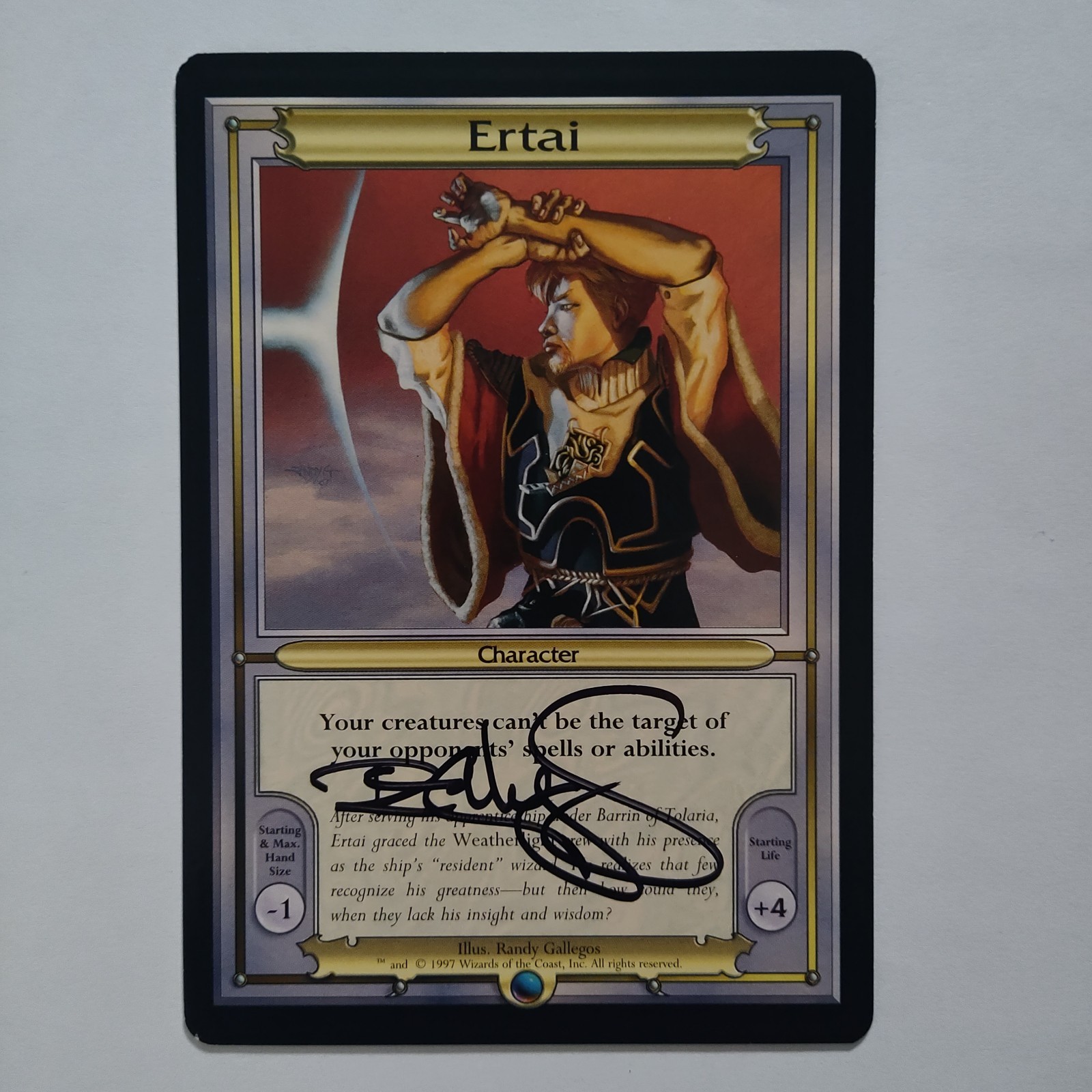 MTG Ertai (Oversized) Vanguard – Signed by Artist Randy Gallegos