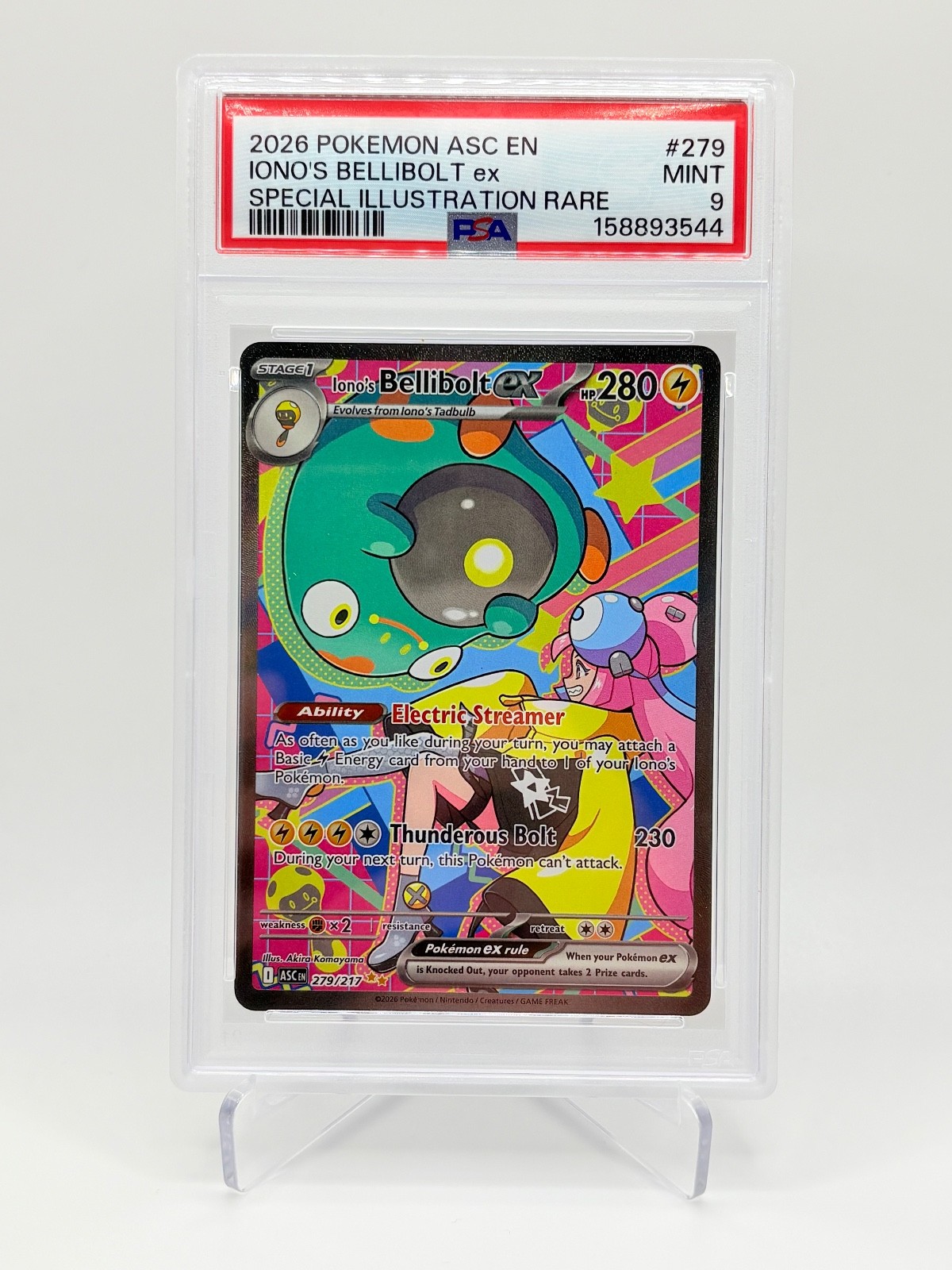 Iono’s Bellibolt EX 279/217 PSA 9 Me: Ascended Heroes SIR Holo ENG 2026
