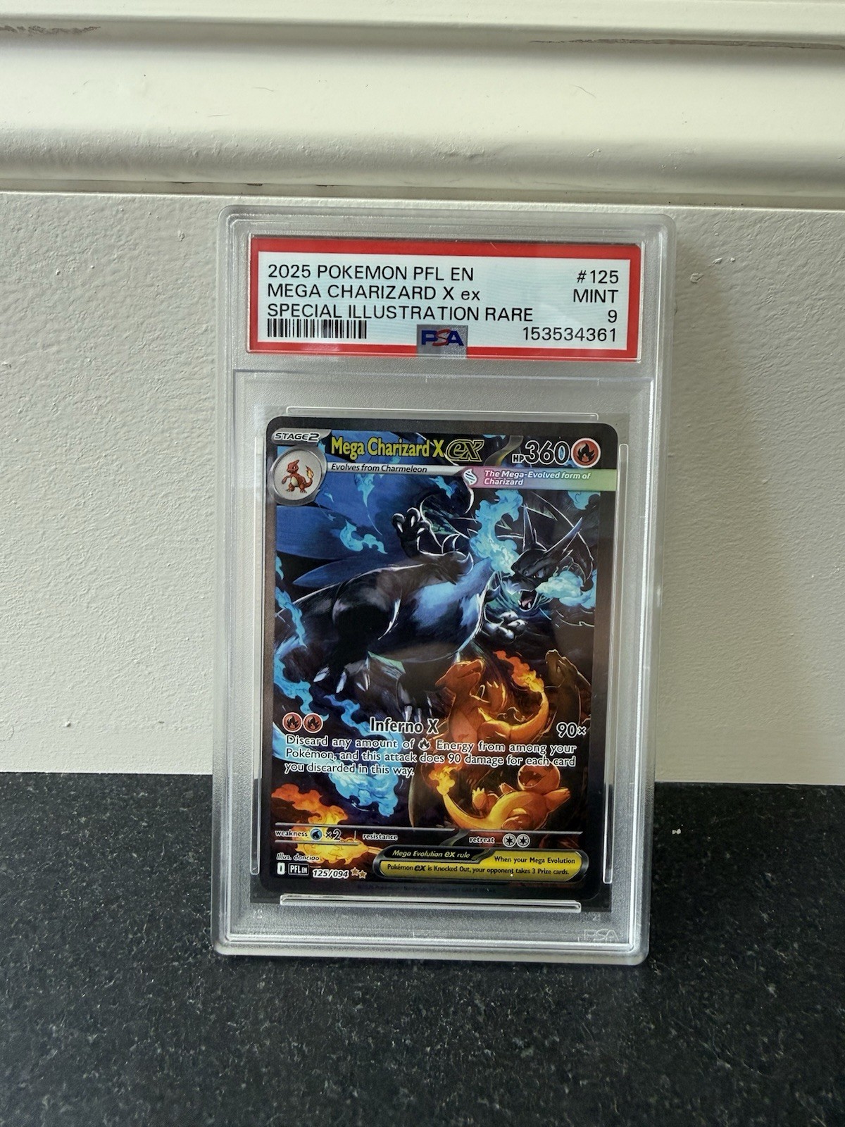 Pokémon Mega Charizard X ex Phantasmal Flames Special Illustration Rare PSA 9