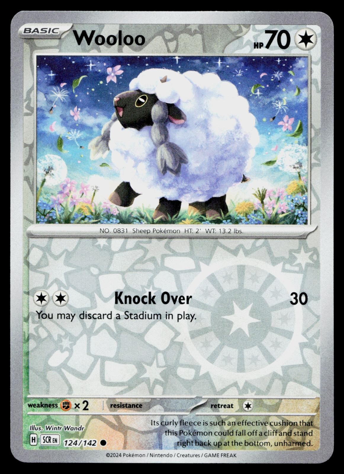 WOOLOO 124/142 COMMON STELLAR CROWN POKEMON REVERSE HOLO NM
