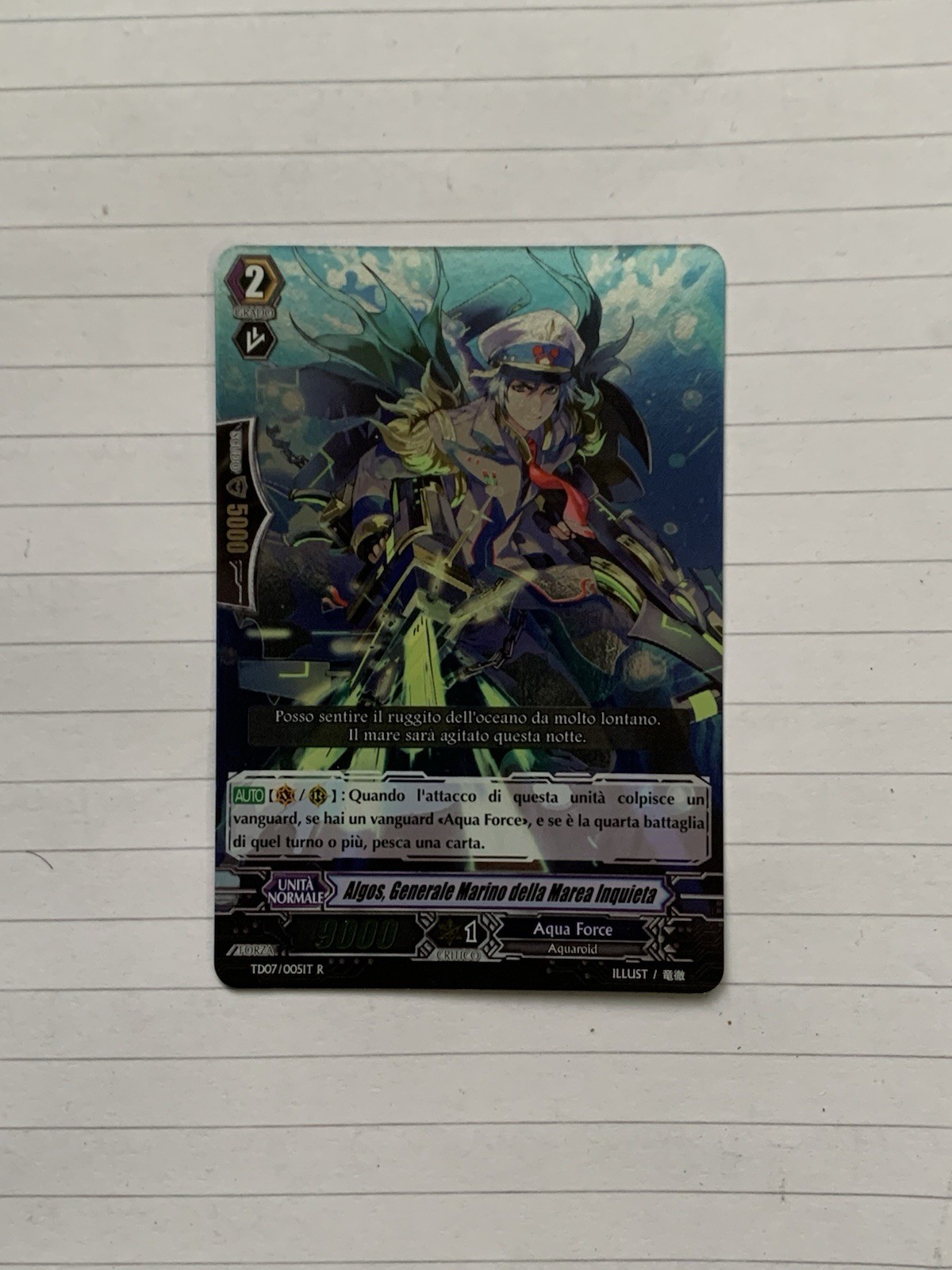 Cardfight Vanguard Algos General Marine Restless Tide TD07/005IT R
