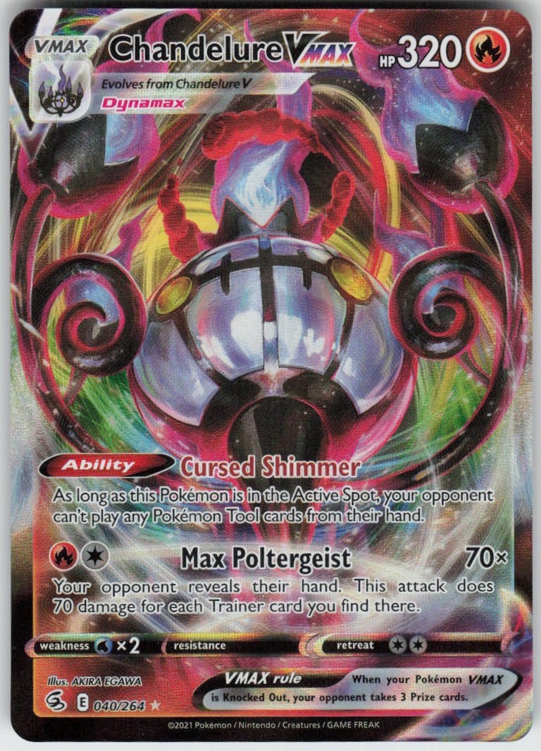 Chandelure VMAX 040/264 VMAX Rare Fusion Strike Near Mint
