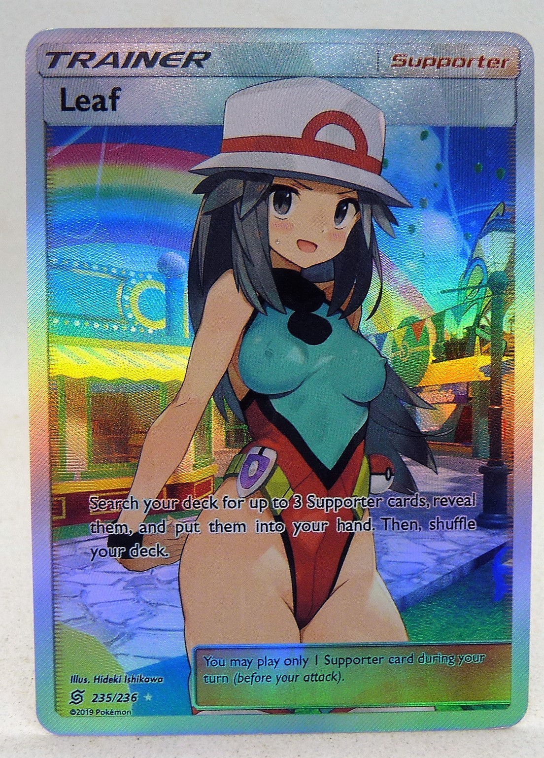 SEXY GIRL ENGLISH CARD Goddess Story HOLO BRILLIANT POKEMON Leaf
