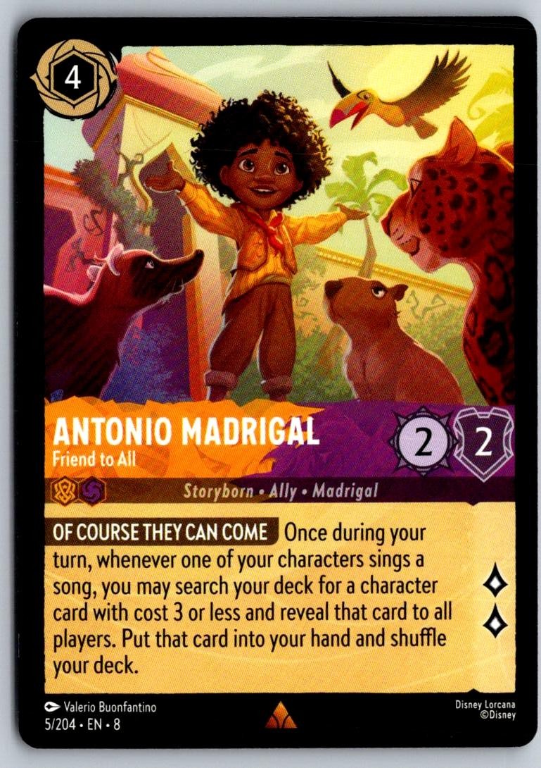 Antonio Madrigal – Friend to All 5/204 Rare Reign of Jafar Lorcana Near Mint
