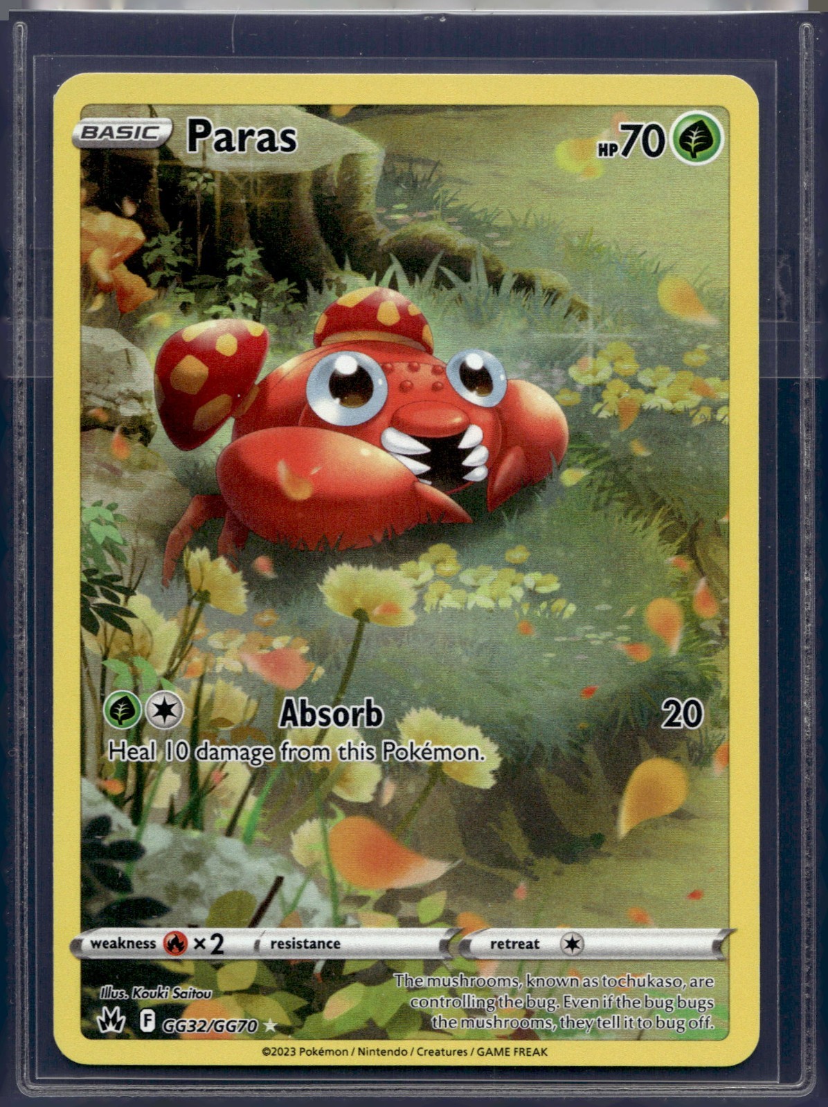 Pokémon Paras GG32/GG70 Crown Zenith Galarian Gallery Holo Reverse Bug Card 2023