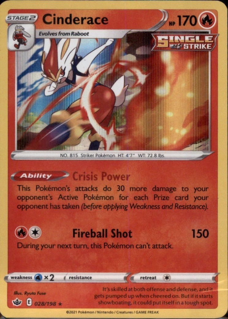 Cinderace Rare Deck Exclusives 028/198 NM