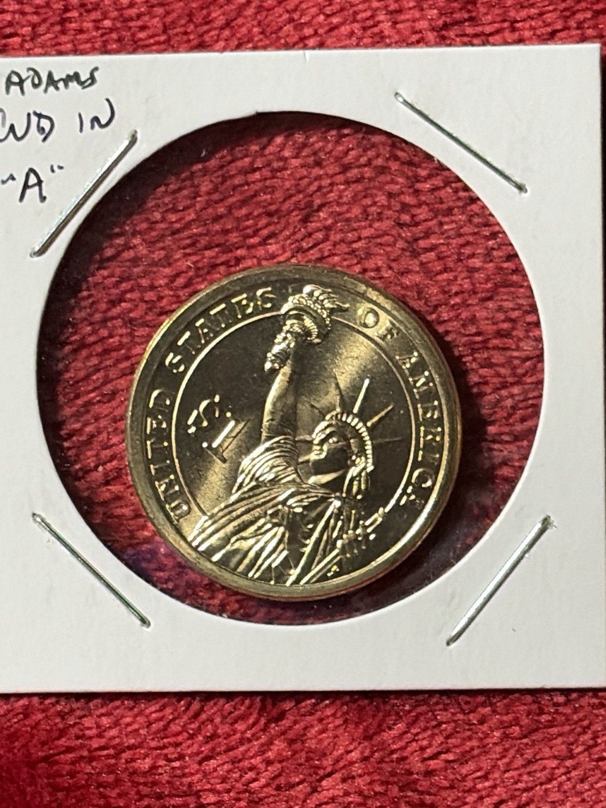 #619 “2007” US John Adams Presidential UNC CUD/DIE CRACK IN A IN (A)MERICA