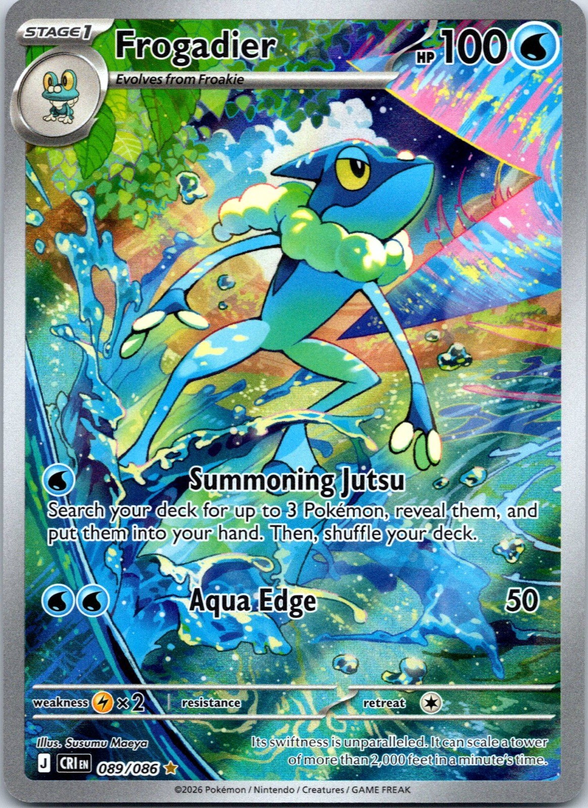 Frogadier Illustration Rare ME04: Chaos Rising 089/086 NM