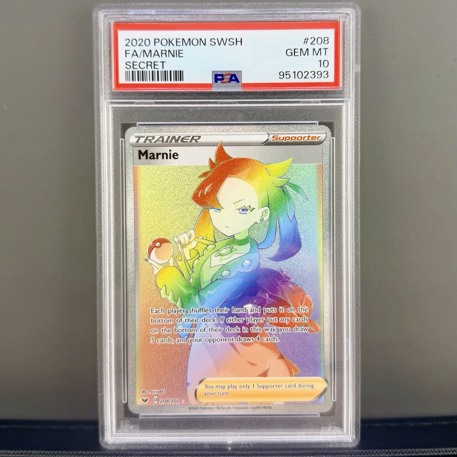 Marnie 208/202 Sword & Shield PSA 10 – Secret Rainbow Rare Gem Mint