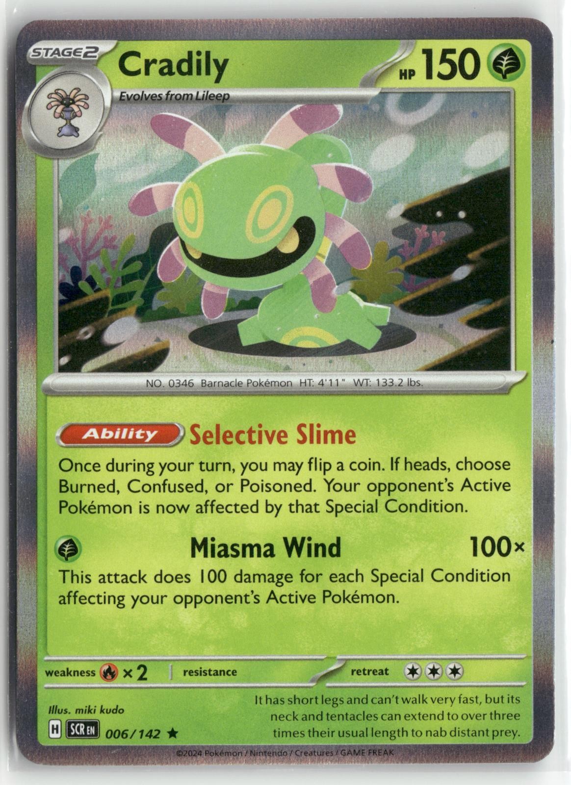 Cradily Holo Rare SCR Stellar Crown 6/142 miki kudo