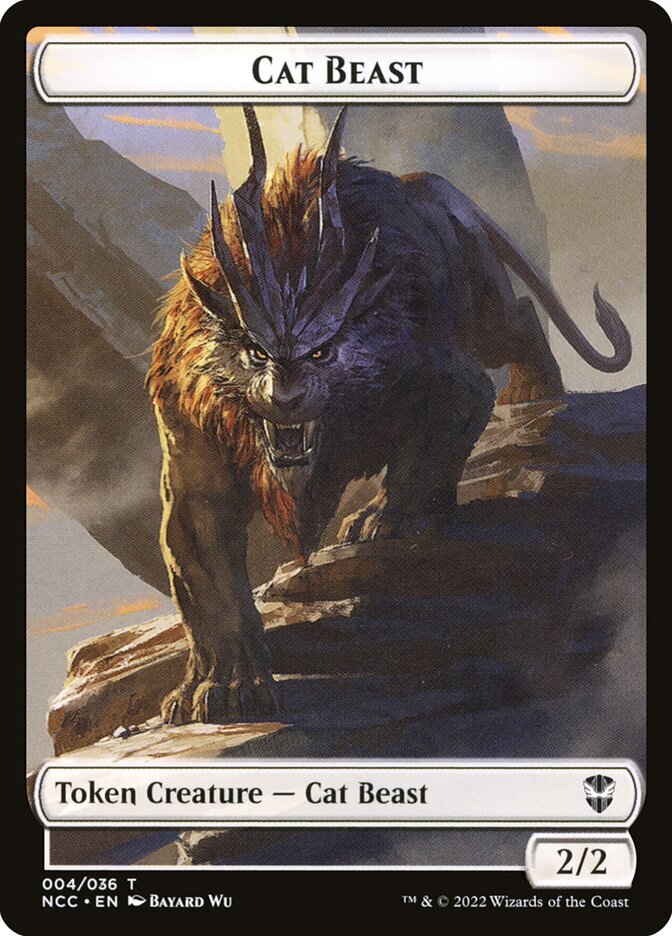 Cat Beast (2/2) MTG Commander Streets of New Capenna Token NM x4 – Magic Card