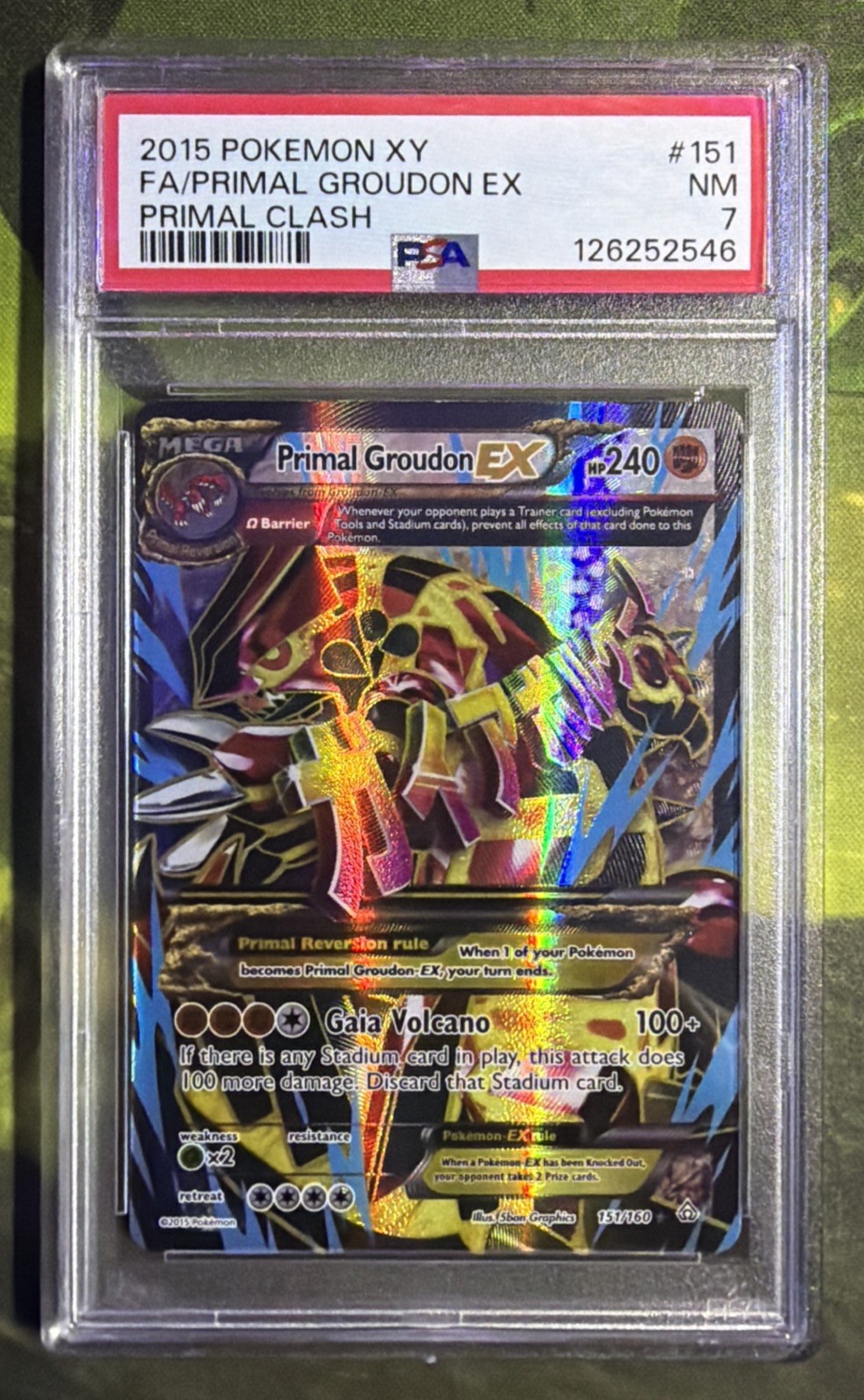 Primal Groudon 151/160 Full Art – XY Primal Clash – PSA 7 NM