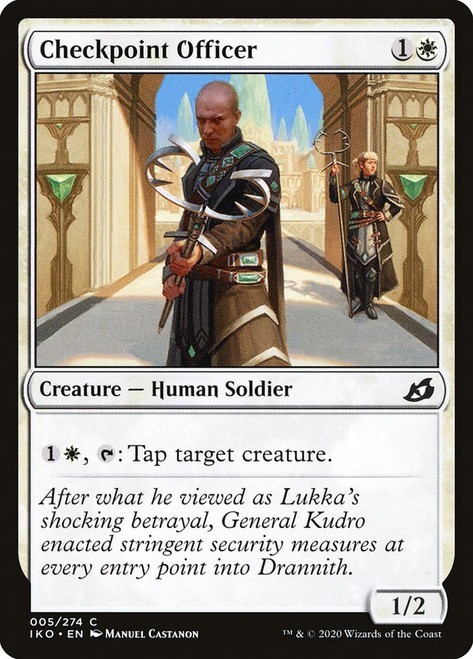 Checkpoint Officer 5 IKO White MTG Human Soldier Common Castañón 2020 EN