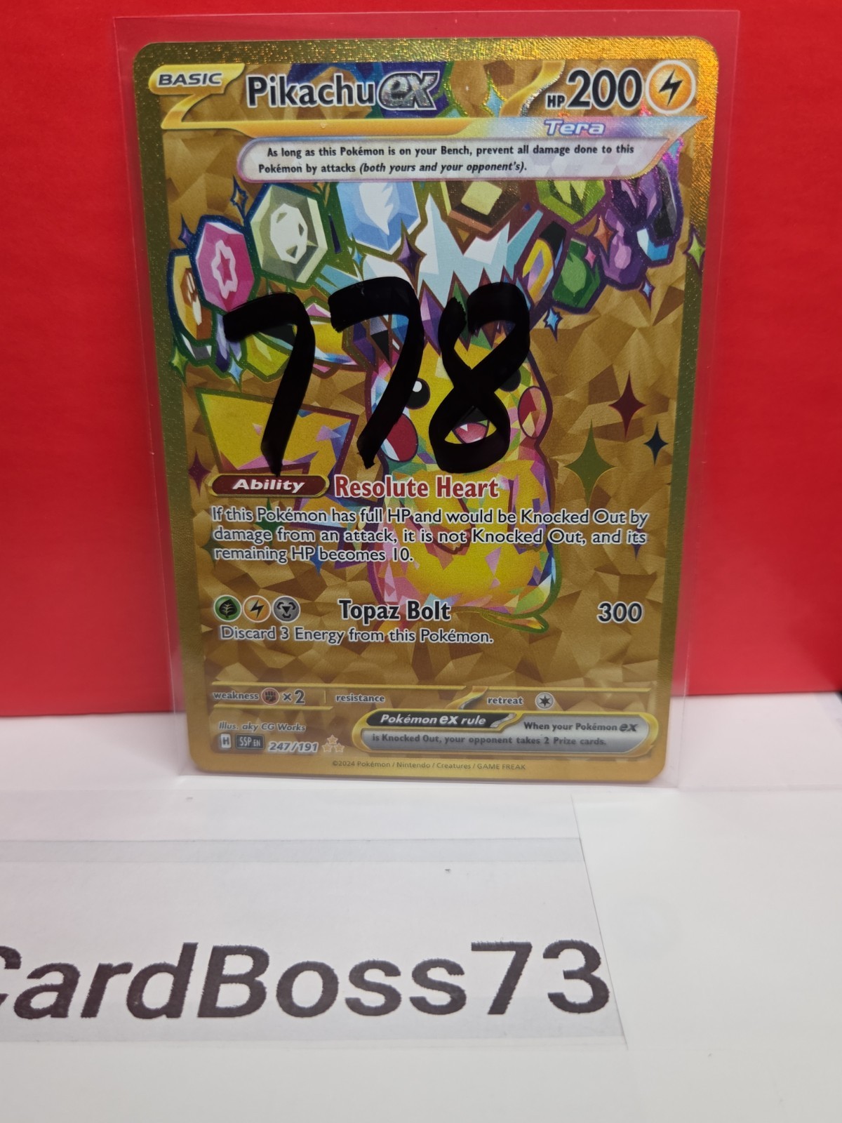 PIKACHU EX 247/191 HYPER RARE SURGING SPARKS POKEMON NM