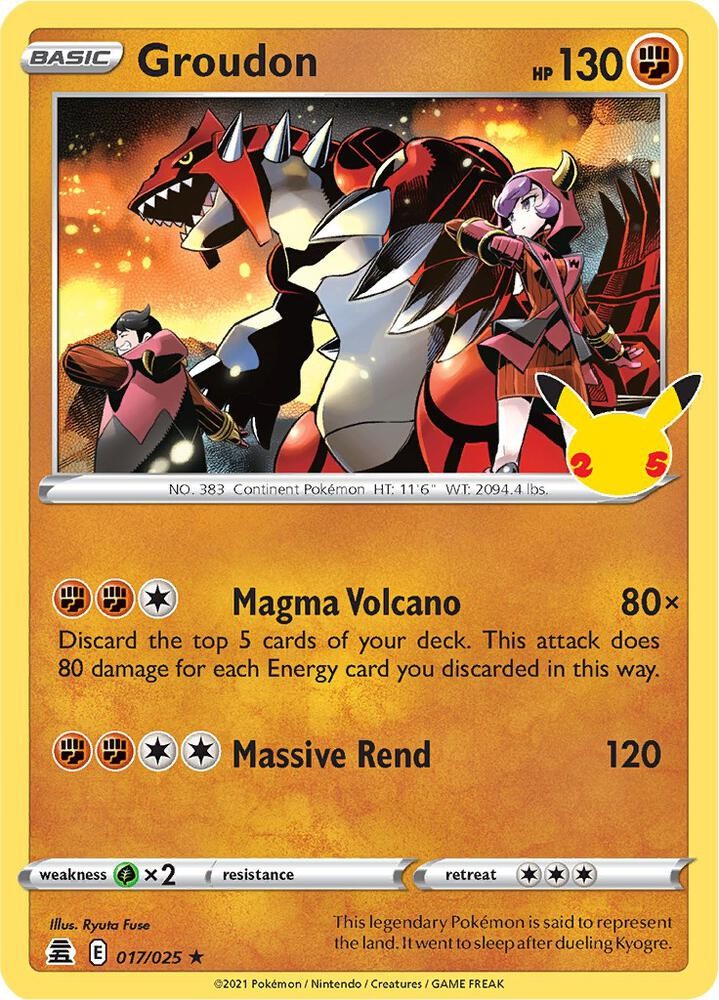 Groudon Holo Holo Rare Celebrations 017/025 NM