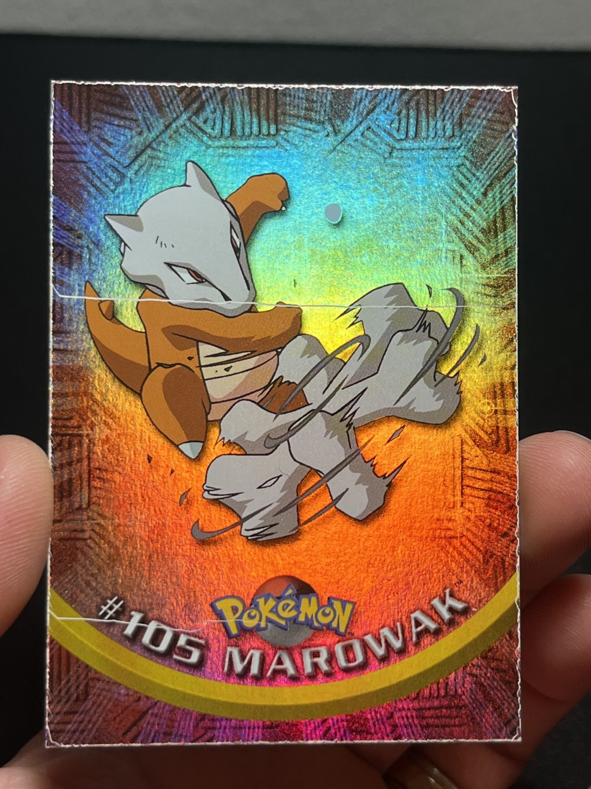 2000 Topps Pokemon TV Animation Series 2 Rainbow Foil Marowak #105