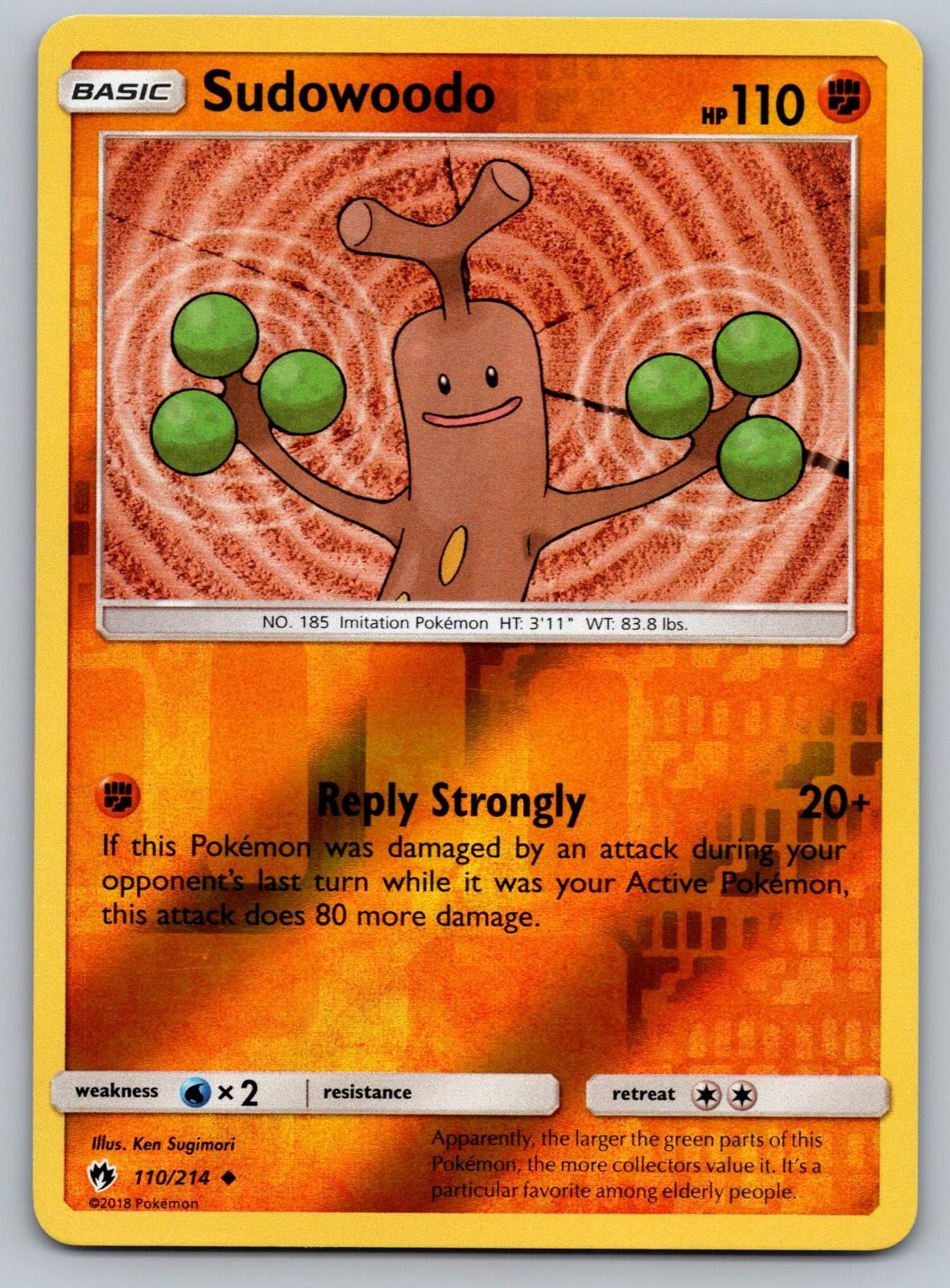 Sudowoodo 110/214 Uncommon Lost Thunder Pokemon Reverse Holo Lightly Played