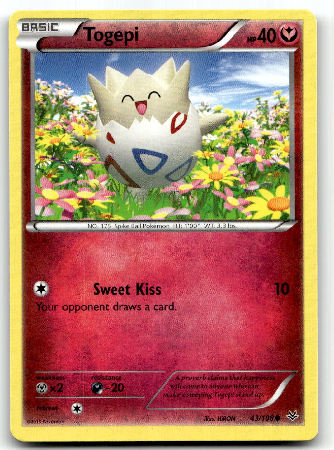 Togepi 43/108 XY – Roaring Skies Common Normal Pokemon TCG NM