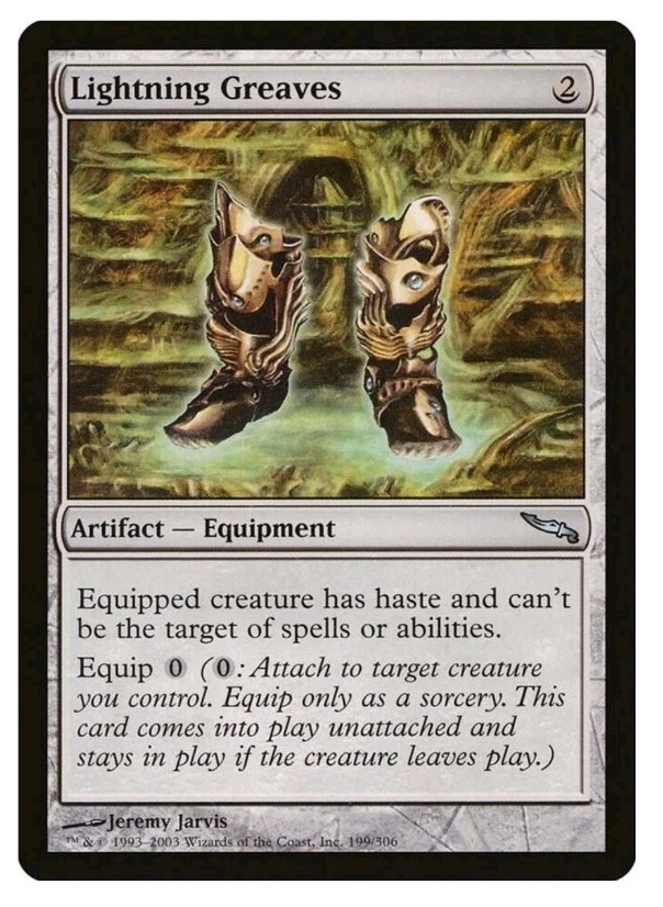 1x MTG Lightning Greaves – Mirrodin! LP Light play